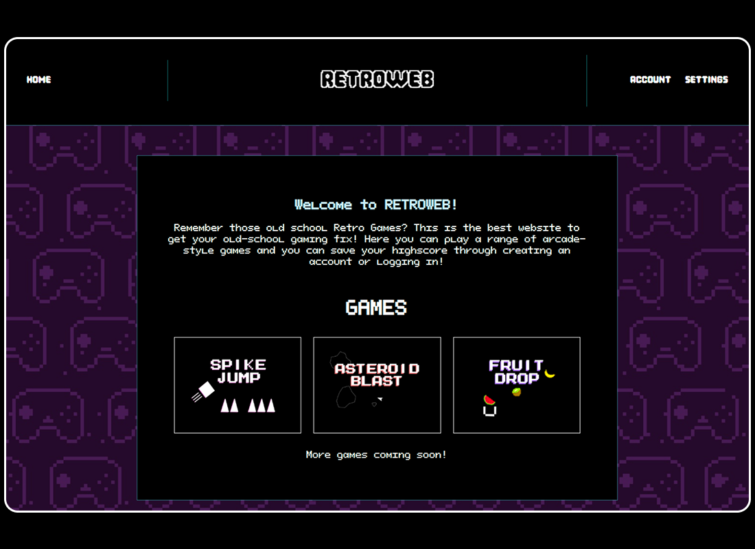 RetroWeb Mockup